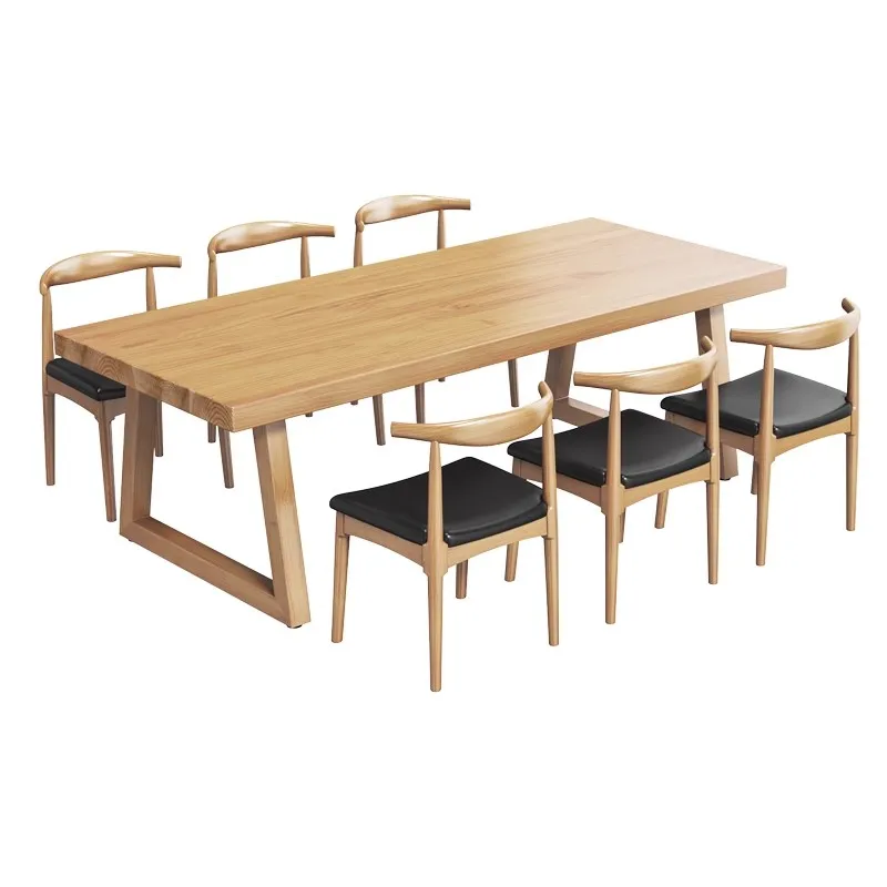 

Modern Dining Table Set 6 Seater Nordic Apartments Simple Dining Room Furniture Solid Wood Dining Table With Bench And Chairs