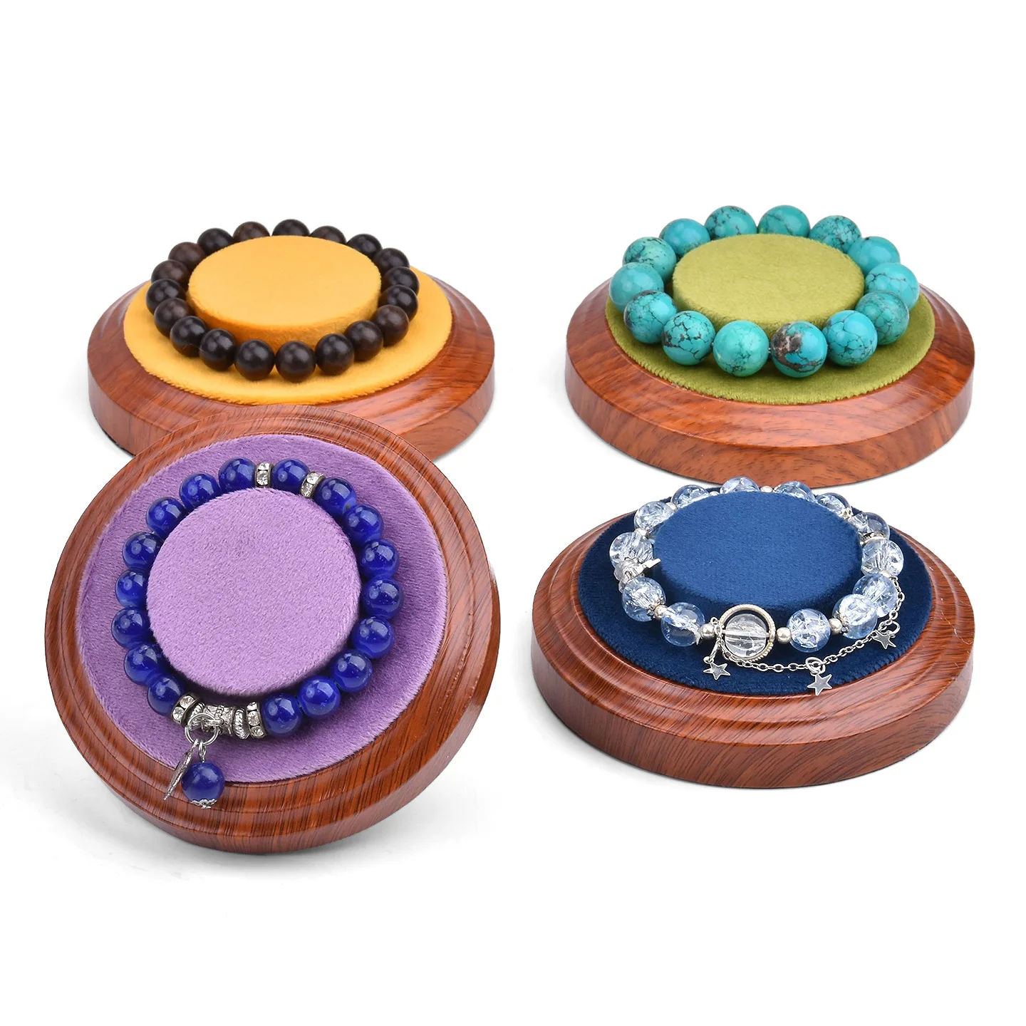 Wooden bracelet display plate, play beads, round jewelry display, photo props, hand wrap tray