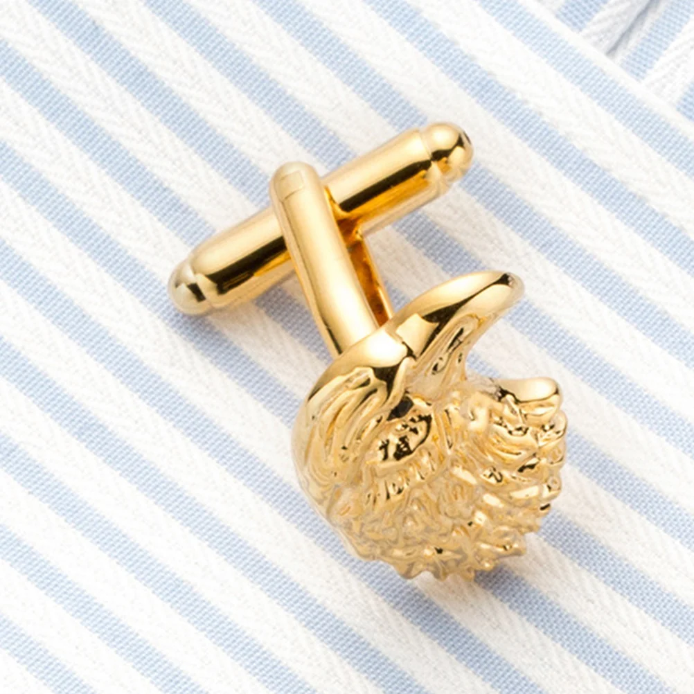 1 Pair Head Cufflinks For Men Tuxedo Shirt Metal Cuff Links Decorative Suit Accessories Formal Wear Gift