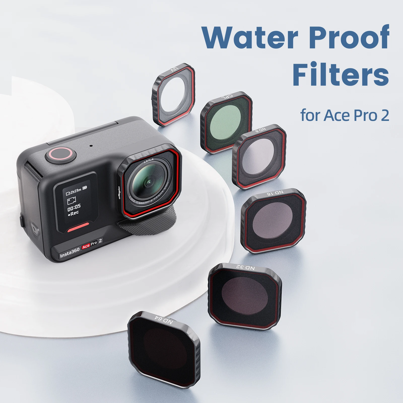 مجموعة مرشحات aMagisn CPL UV ND لـ Insta360 Ace Pro 2 ND8 ND16 ND32 ND64 مرشحات عدسة مقاومة للماء لملحقات Insta 360 AcePro2 #6