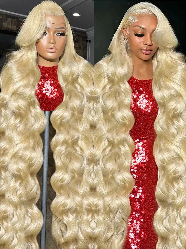 40 Inch 613 Honey Blonde 13x4 13x6 HD Body Wave Lace Frontal Human Hair Wig Brazilian Color Human Hair Wig For Women 250 Density