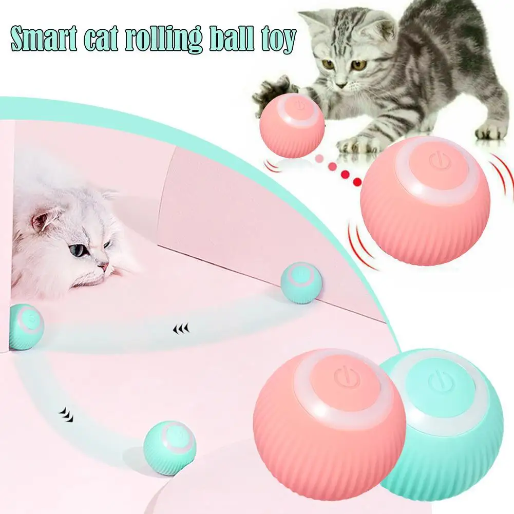 

Automatic Cat Ball Toy Smart LED Flash Roller Ball Cat Cat Toy Grinding Amuses Interactive Charging Resistant USB Toy Bite V7G4