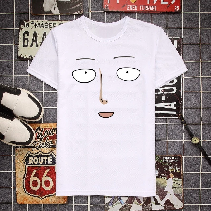 ثنائي الأبعاد أنيمي واحد لكمة سوبرمان سايتاما مضحك التعبير قصيرة الأكمام تي شيرت الرجال والنساء بلايز نصف كم