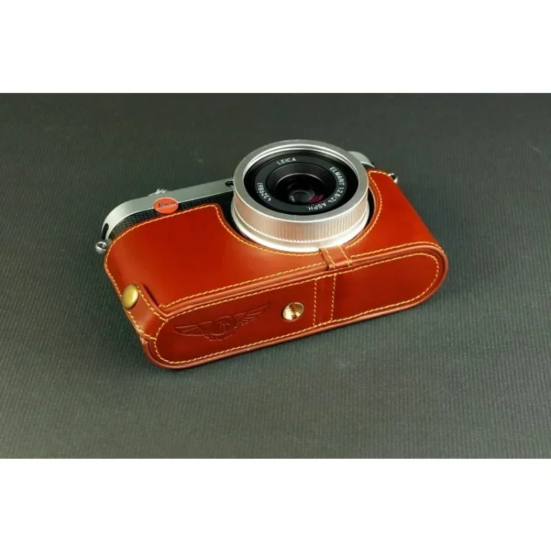 جراب كاميرا مصنوع يدويًا من الجلد الأصلي ، تصميم لـ Leica X1 ، X2 ، Type our our