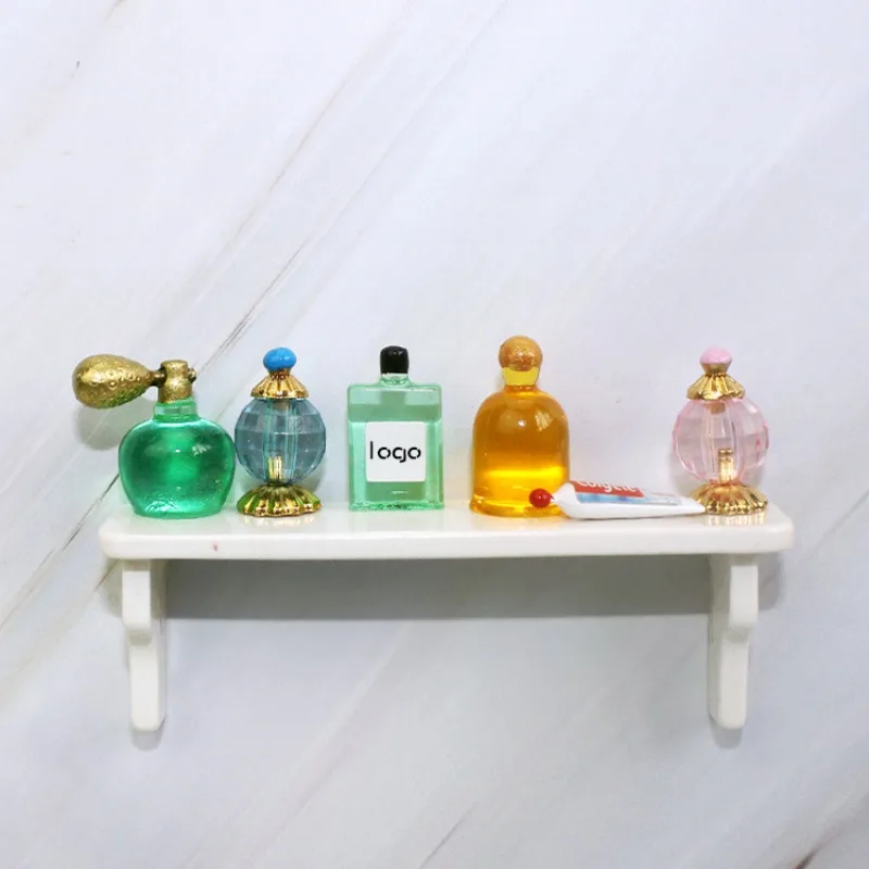 

1:12 Doll House Accessories Diy Miniature Model Toys Creative Simulated Mini Perfume Rack Set Mini Scene Photography Props