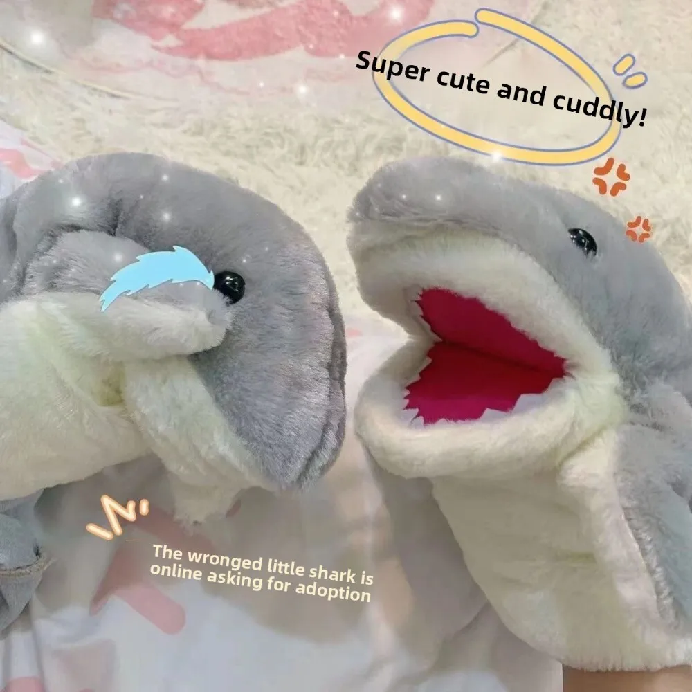 Burattino con guanto di squalo per bambini in peluche Burattino a mano morbido e caldo per bambini Giocattolo confortante Fai finta di giocare con il regalo per i più piccoli 124