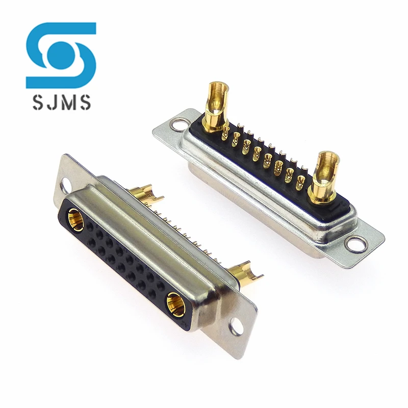 DB plug 17W2 30A Gold plated Male / Female high current Connector D-SUB adapter solder type plug jack high power  15+2=17 Pin