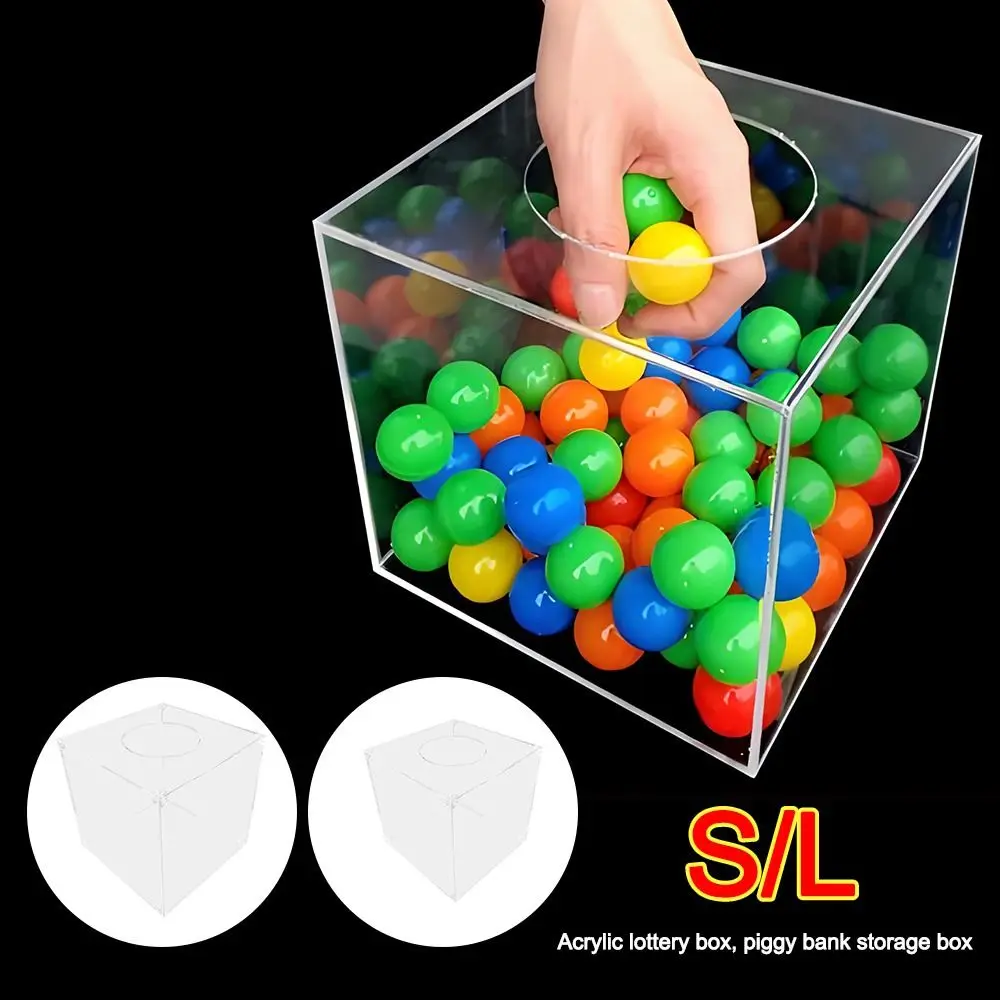 هدية علبة كرتون 200 مللي متر/300 مللي متر الاكريليك محظوظ رسم صندوق واضح الاكريليك لتقوم بها بنفسك صندوق التصويت القابلة للإزالة صندوق عرض أكريليك شفاف