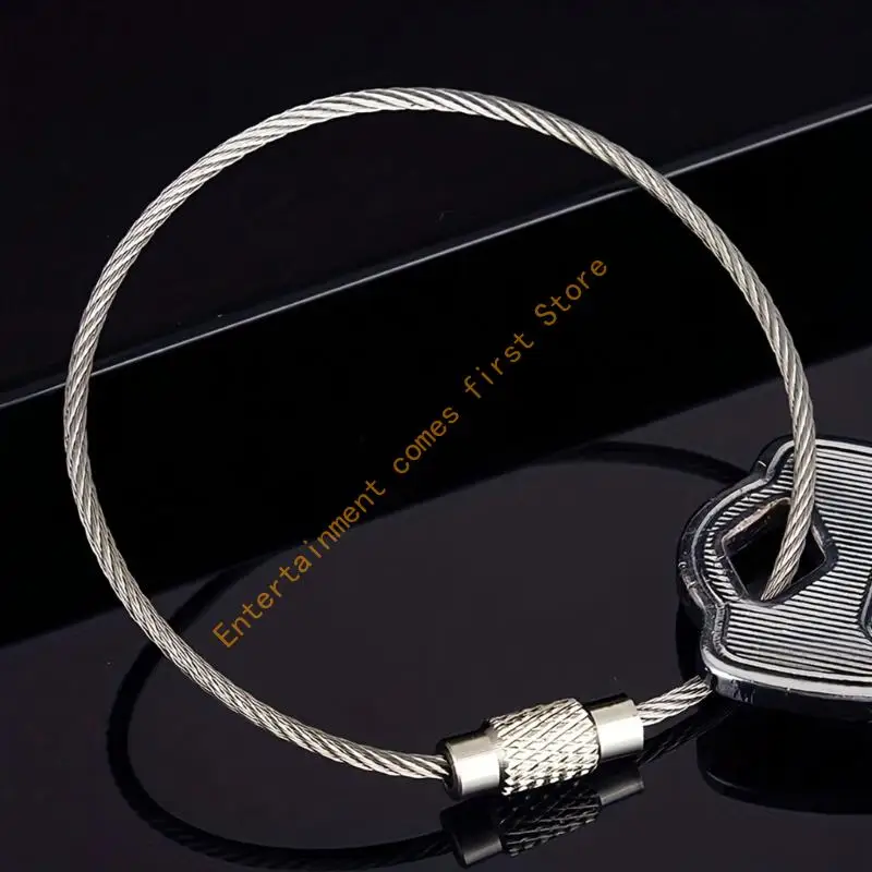 60Pcs Metal Keychains Label Rope Camp Hanging Tool Hardware Stainless Steels Wire Keychains Rings Heavy Luggage Label Rings 55KD