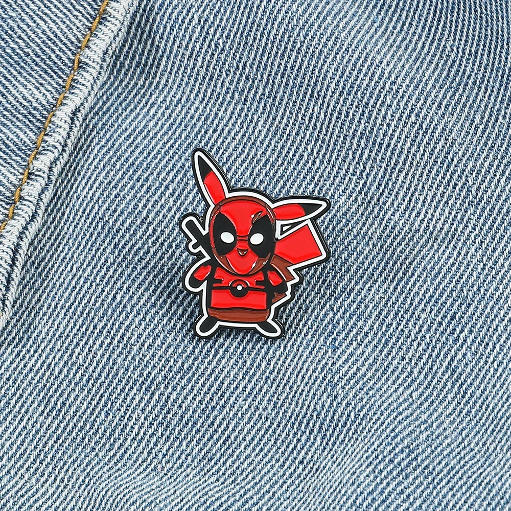 Super-hero Deadpools Brooch Cartoon Anime Badge Funny Movie Character Denim Clothing Pin Backpack Accessory Friend Gift