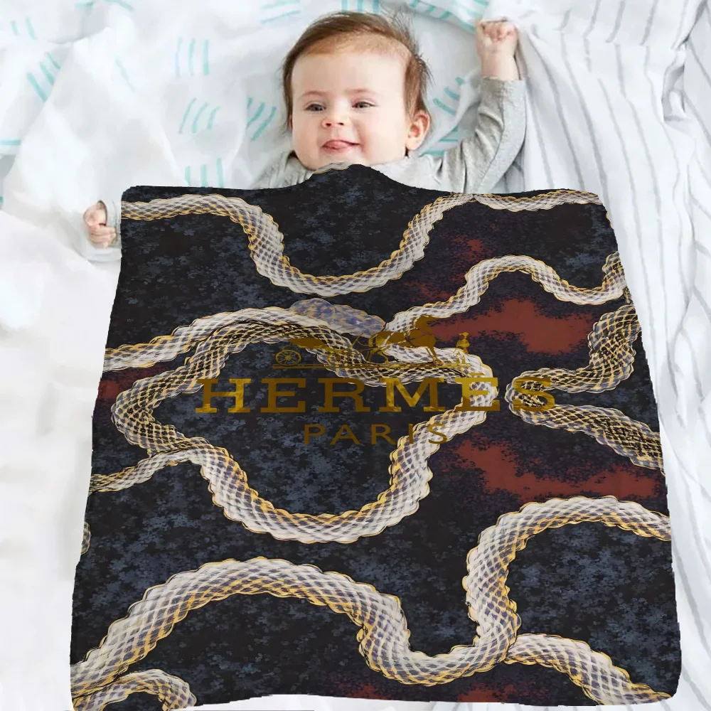 Luxury Blanket Cover Baby Blankets Kids Blanket Knee Small Blanket Blankets Winter Blanket H-hermes-s Bedspread on the Bed Sml