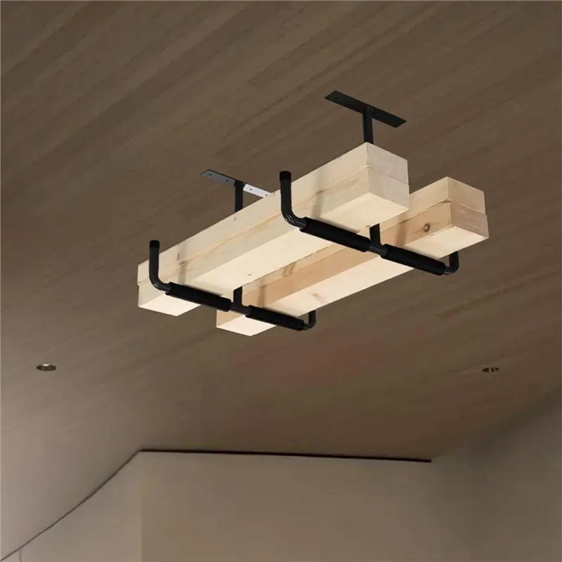 A19F-2 Set T-Shaped Overhead Garage Storage Rack Heavy Duty Ceiling Shelf Organizer For Garage Garden Shovel Rake Organizer
