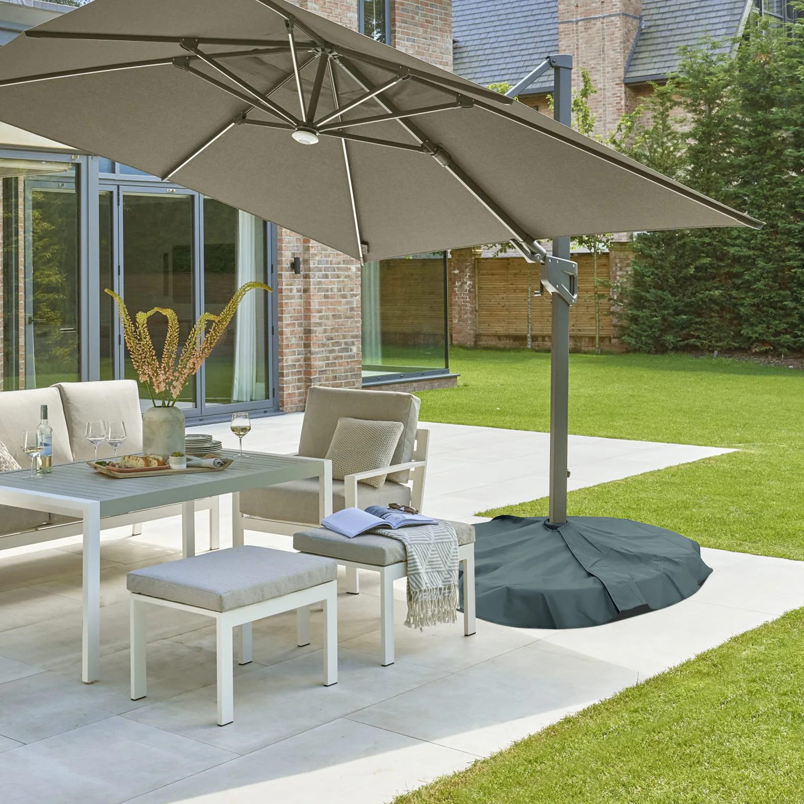 

1Pcs Umbrella Base Cover Waterproof Oxford Cloth Outdoor Protector Dustproof Sun Rain Resistant Grey Umbrella Cover