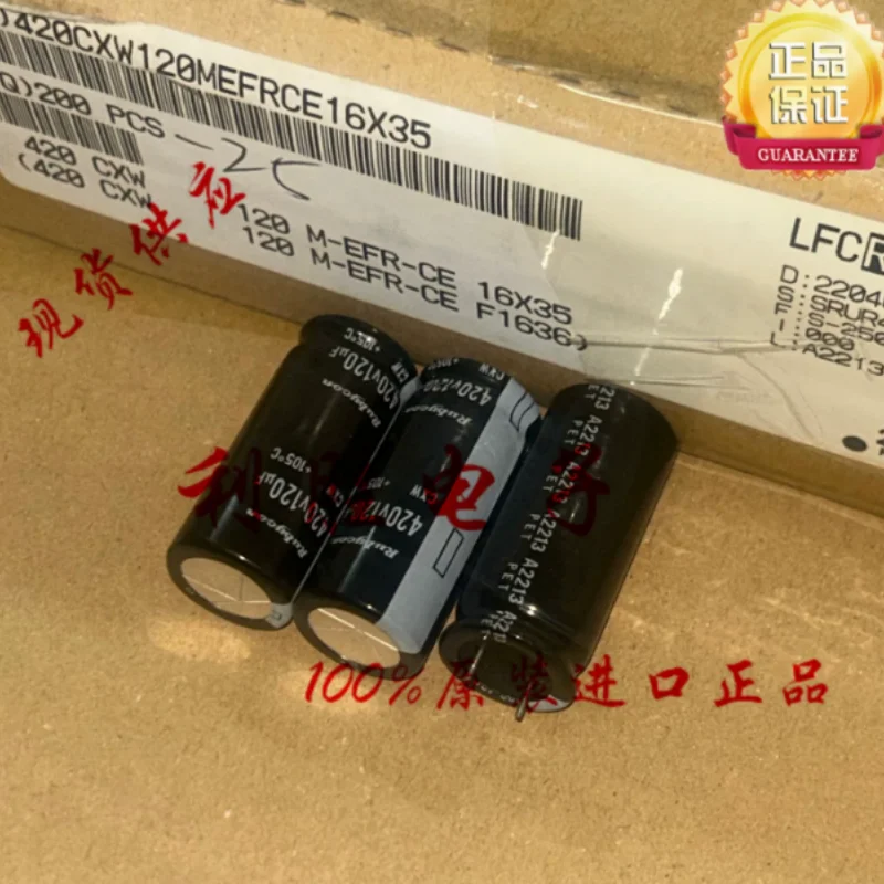 10PCS-100PCS  Japanese Ruby Capacitor 420V120UF 16 * 35 18 * 32 CXW High Frequency Low Resistance Replacement 100UF