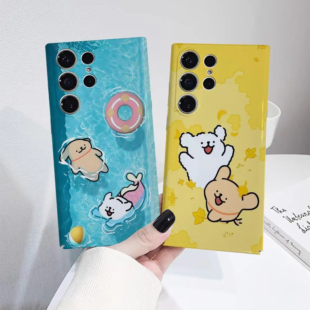 

Line Puppy Phone Case for Samsung S25 Film Shell GalaxyS24Ultra 23plus S22 21 A56 36 26 16 Luxury Cover