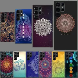 Mandala Chakra Yoga Clear Phone Case for Samsung Galaxy S21 Plus S24 S23 S20 FE S22 S26 Ultra S25 Edge TPU Capa Cases Cover Shoc