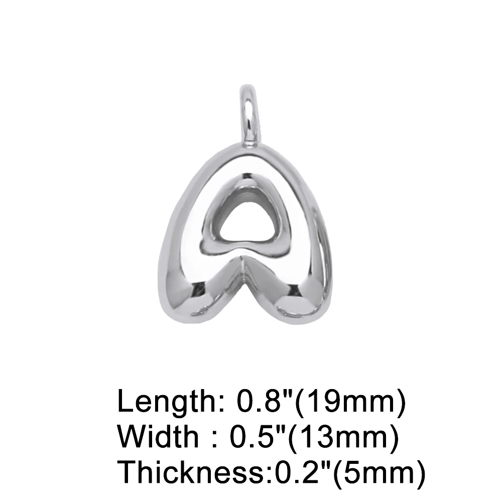 OCESRIO Polish Mini Silver Color Ballon Initial Letter Necklaces Pendant Copper Gold Plated Jewelry Making Supplies pdtb520