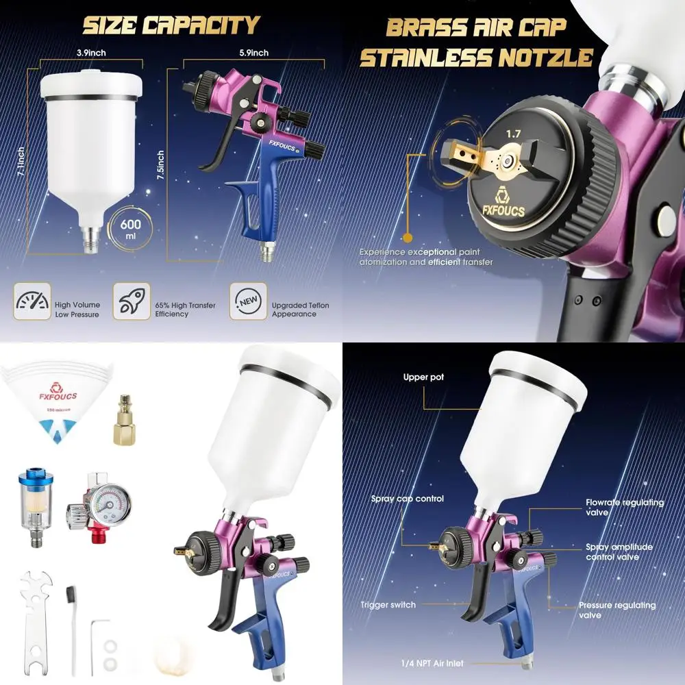 

Пистолет-распылитель с соплом 1,7 мм - высококачественный набор инструментов для автомобилей, мебели и отделки дома