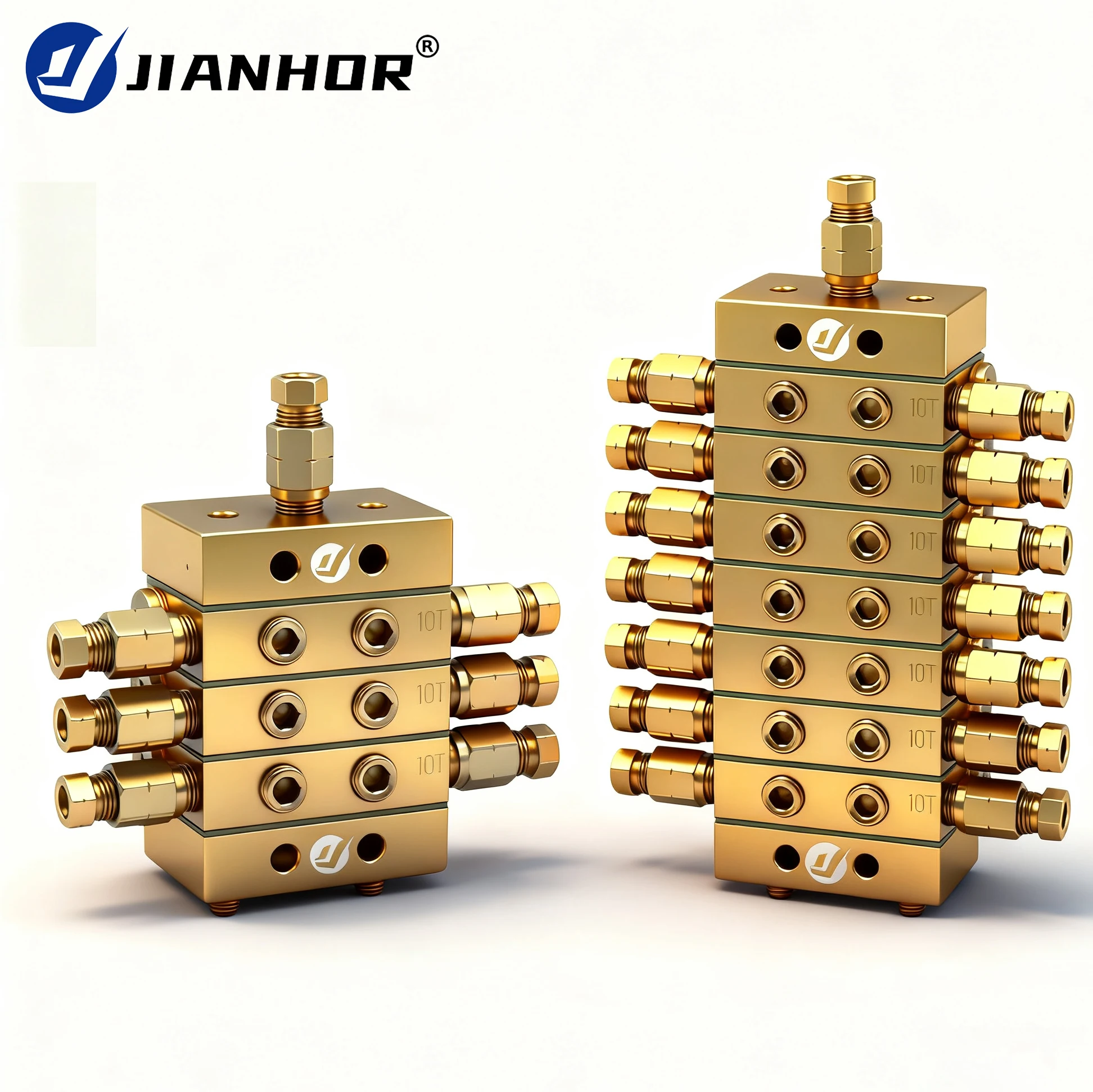 JIANHOR 1000 Series 6-16 منافذ توزيع مشعب صمام المقسم التقدمي لنظام التشحيم التلقائي