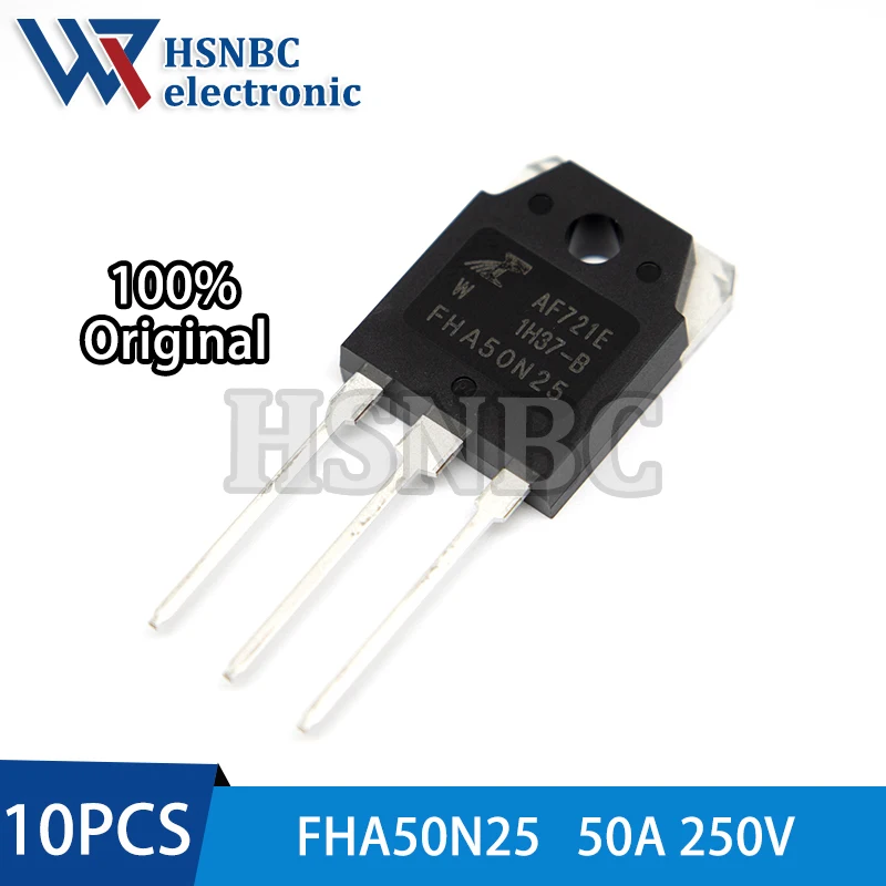 

10PCS FHA50N25 50N25 FHA50N25W TO-3P 50A 250V N-channel Power MOSFET Transistor 100% New Original