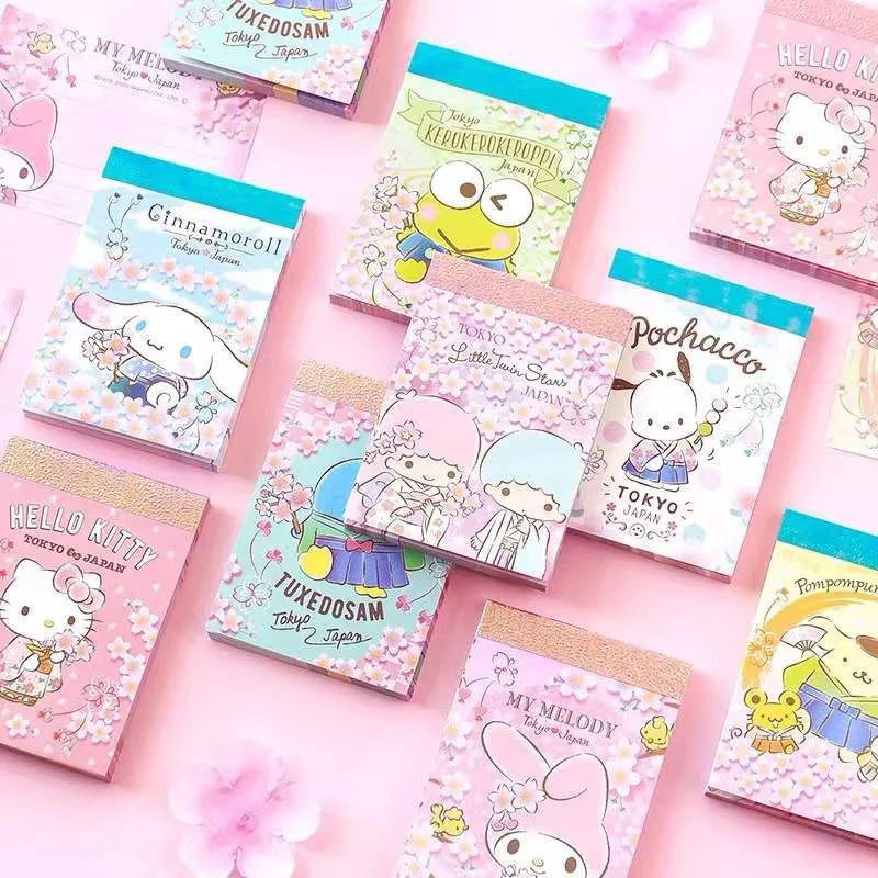 sanrio melody kitty cinnamoroll memo pad sticky notes etiqueta de papelaria planejador notepad sticker post material escolar pcs por lote 01