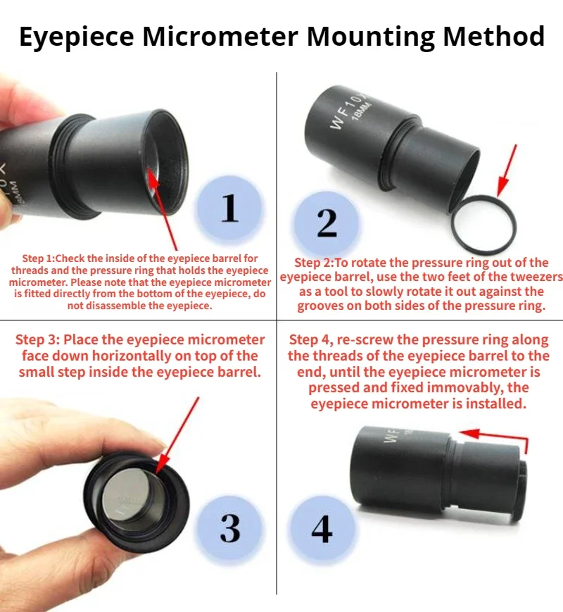 1PC Microscope Eyepiece Dividing Plate Grid Micrometer Cross Scale Eyepiece Micrometer Grid with Measurements