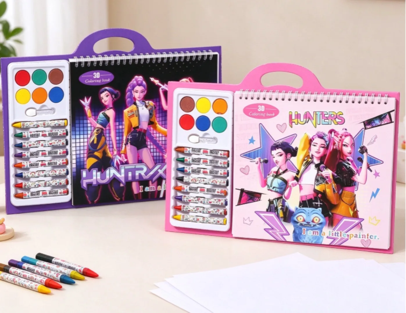 Brand New Cute Anime Coloring Book, Art Book, Safe Painting Coloring Book with Paint, Suitable as a Birthday