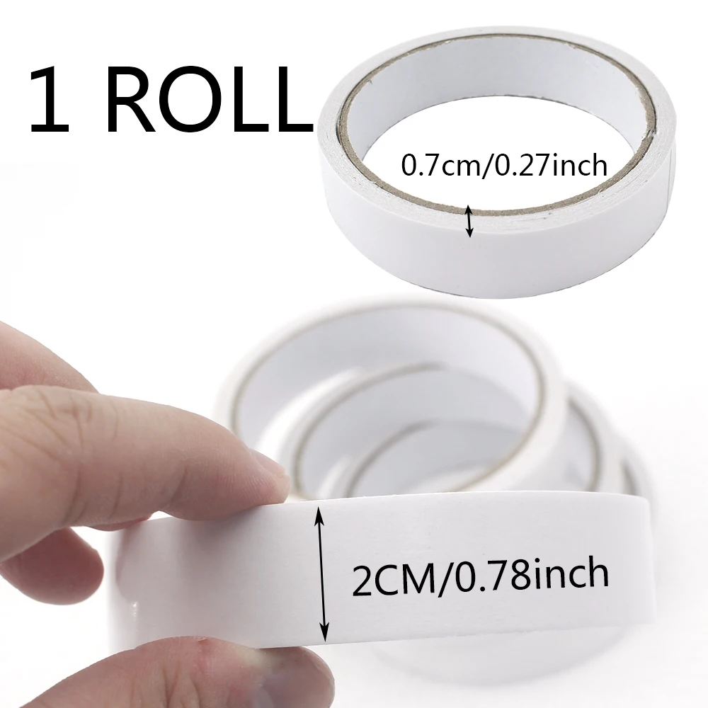 1/2/4/10pcs 2cm width high-viscosity double-sided tape, suitable for packaging & handmade DIY & for students & for office use