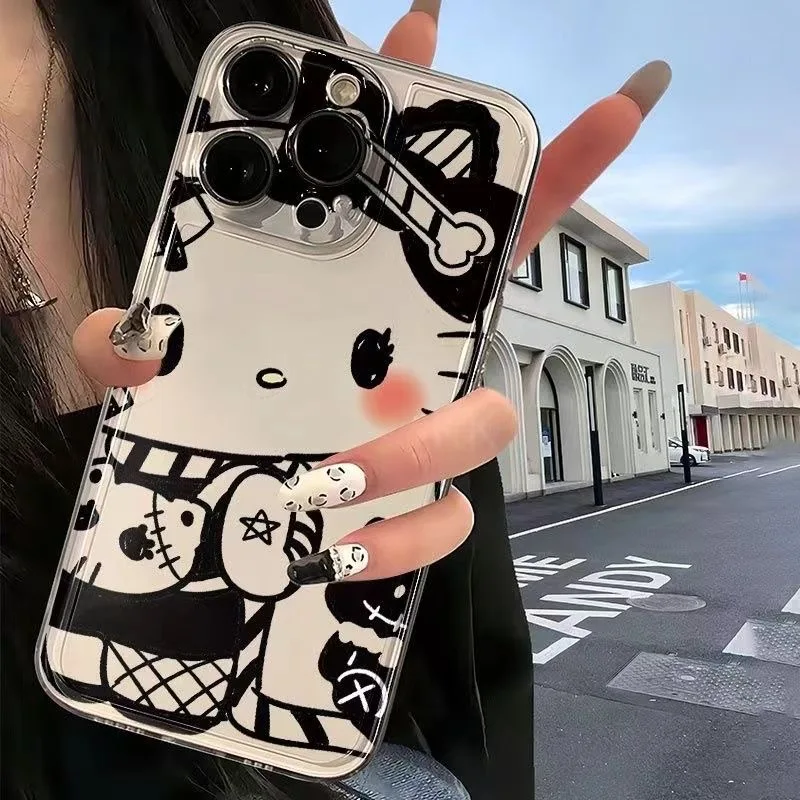 HELLOKITTY-Coque de téléphone transparente et souple en TPU, étui pour Samsung S24 S23 S22 S21 S20 S10 FE Note20 Note10 Plus Ultra Lite 5G