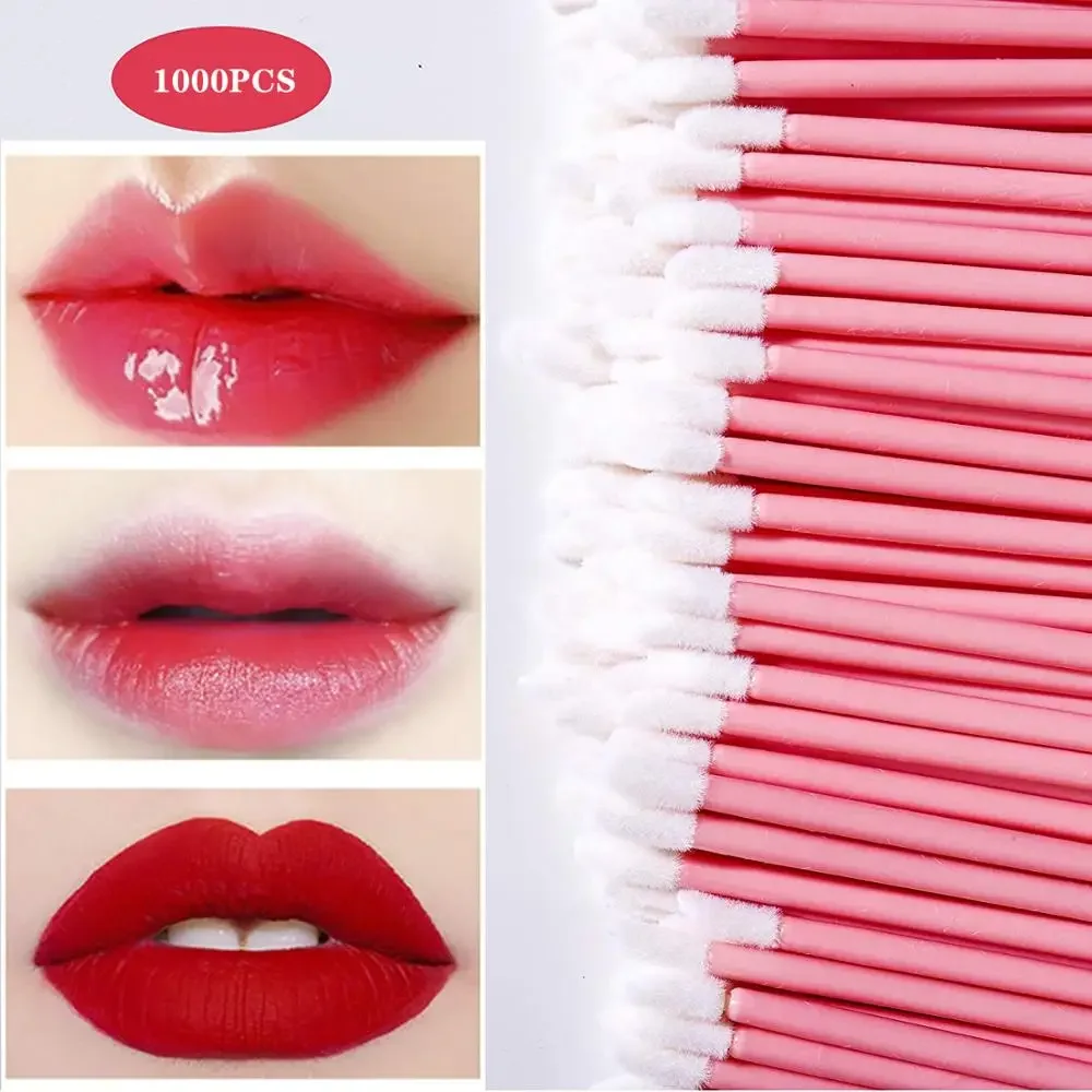 1000 pçs escova labial descartável gloss varinhas aplicador suavemente acessórios femininos batom escova rímel varinhas micro escova cosméticos