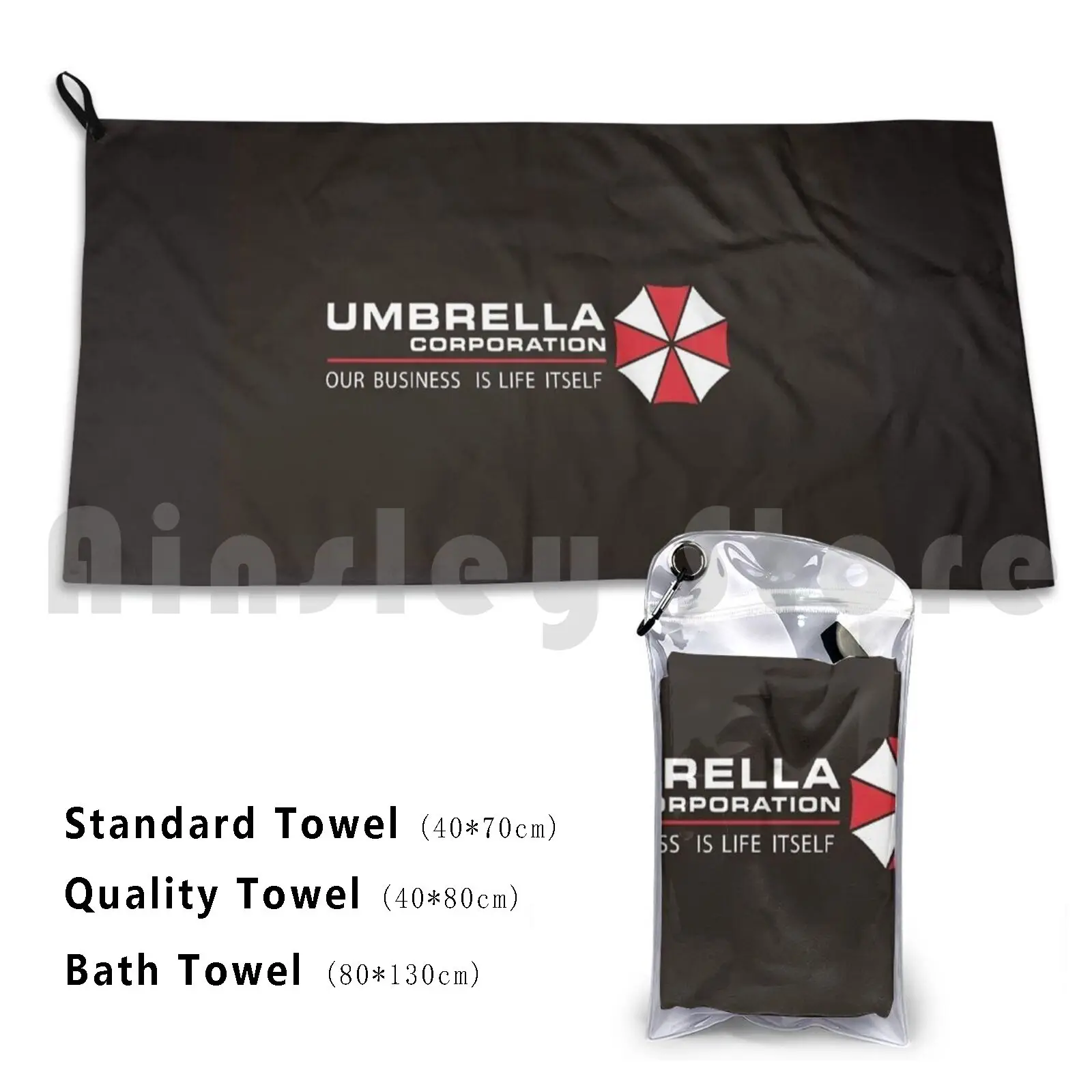 Umbrella Corporation Bath Towel Beach Cushion Zombies Apocalypse Video Gaming Zombie