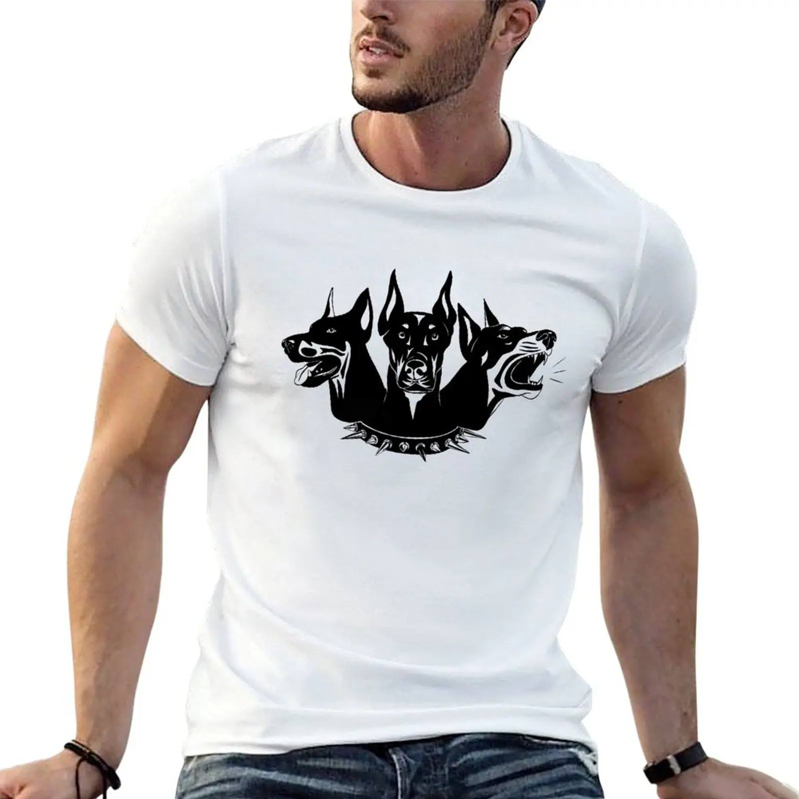 3 headed dog T-Shirt essential t shirt t shirts with prints printed t shirts for man T-shirt