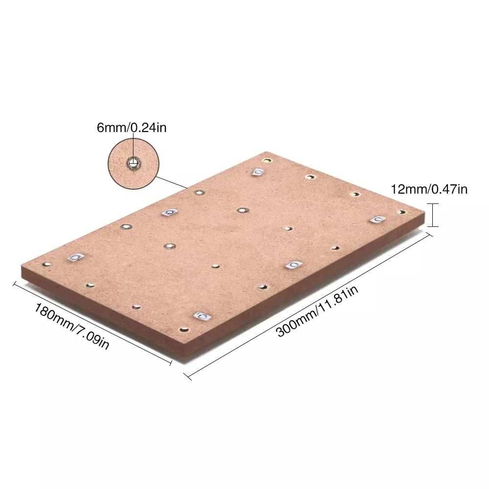 MDF 스포일러 보드 작업대 보호 보드, CNC 30*18 용, 사전 설치된 M6 구멍 포함, CNC 액세서리, 알루미늄 스포일러 보드