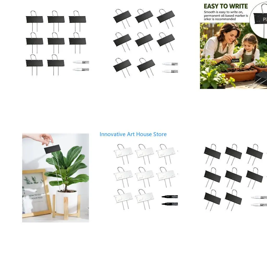 E1PC Galvanized Plant Labels 10 Pack for Pots Herbs and Garden Rows
