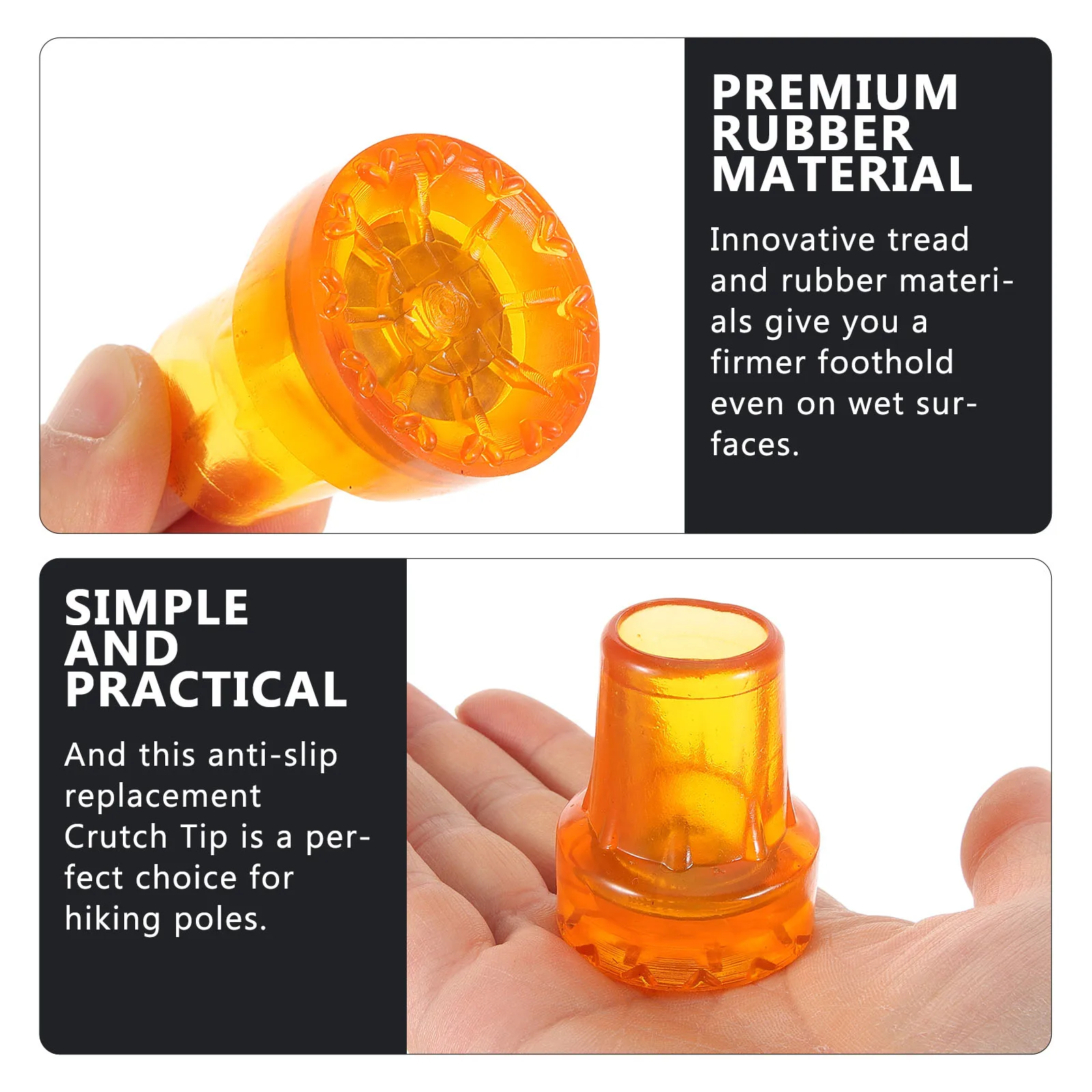 

2pcs Anti-slip Crutch Tips 19mm Oxford Cane Foot Pad Hiking Pole Replacement Trekking Poles Non-slip Cover Walking Stick