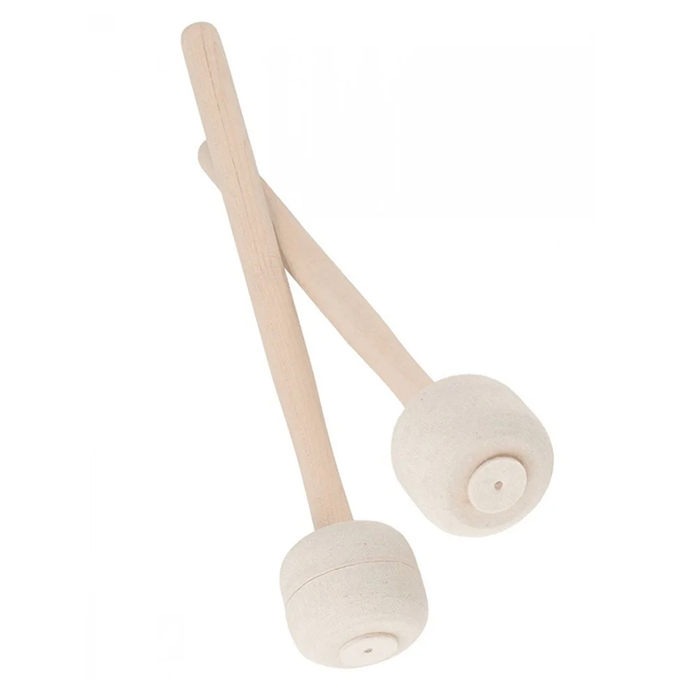 

2 pcs Wooden Drumsticks Felt Head For Marching Band Drums Soft Sound Professional Practice Percussion Sticks Adult