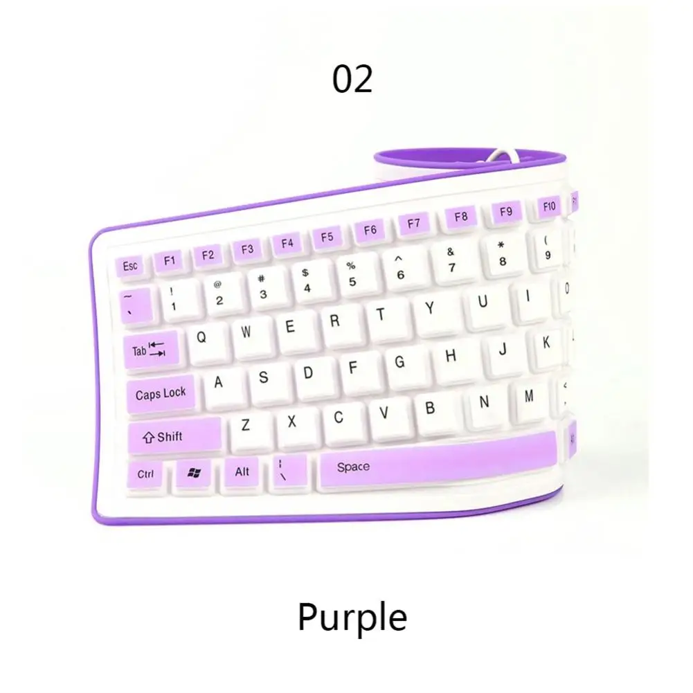 Portable Silent Foldable Silicone Keyboard Usb Flexible Soft Waterproof Roll Up Keyboard For Pc Laptop