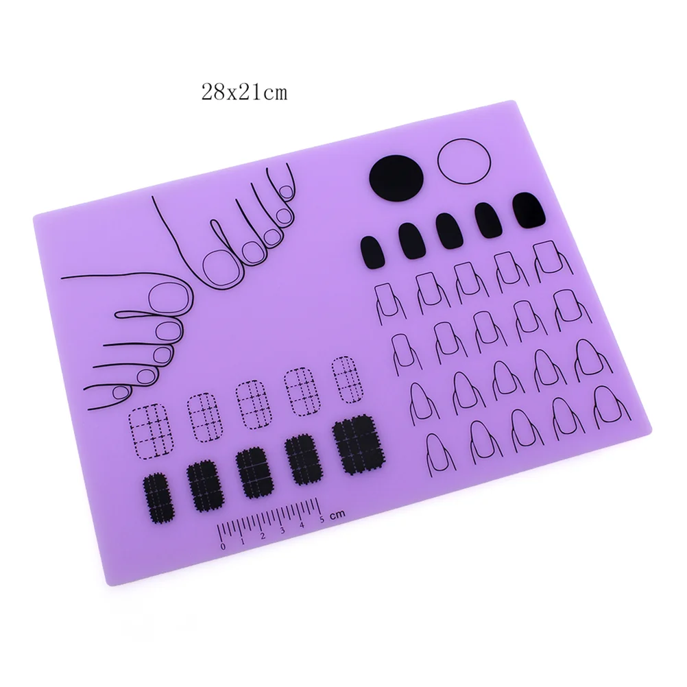 Nail Sticker Guide Place Mats for Table Nail Polish Pad Silicone Stamping Plate Polish Practice Pad