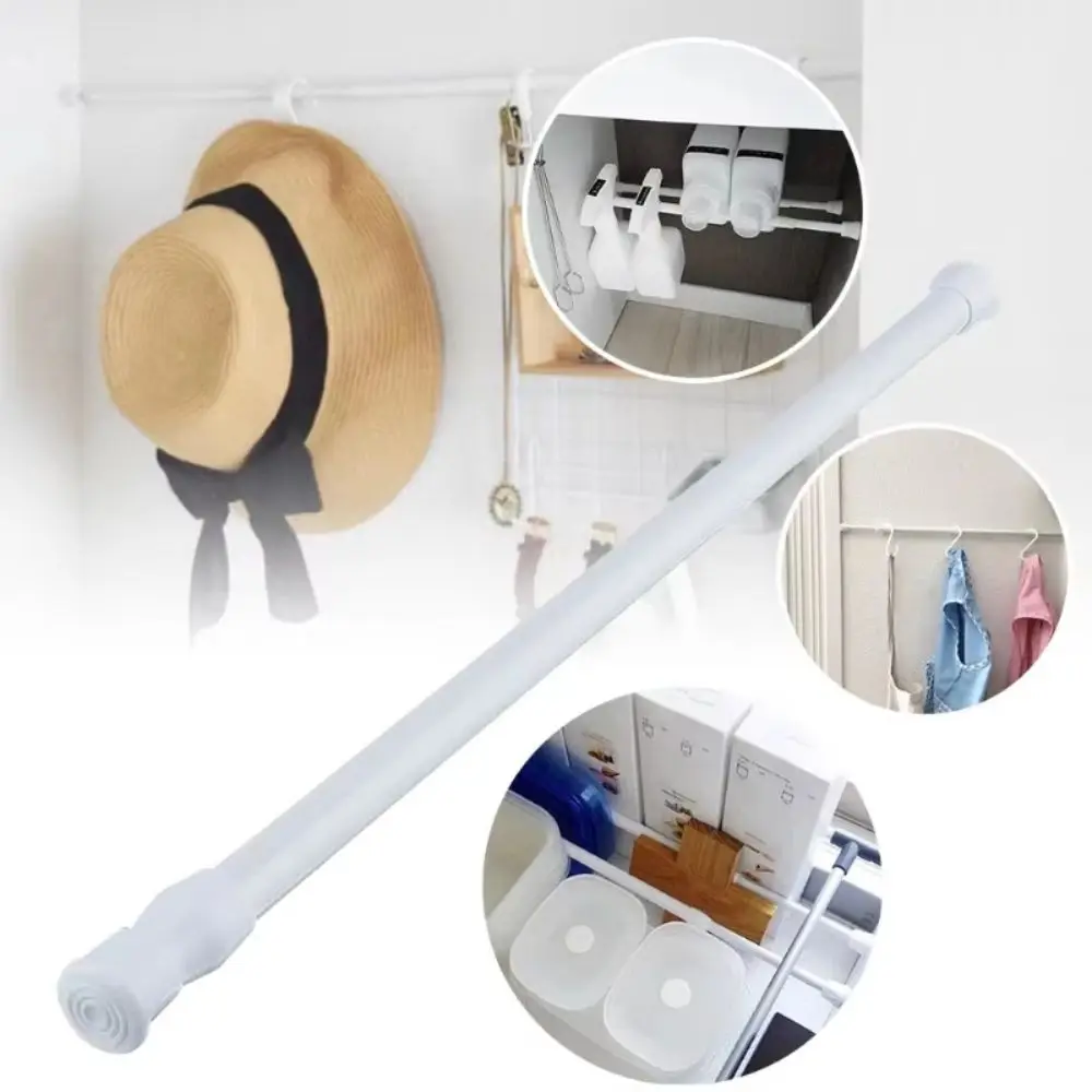 Spring Tension Adjustable Tension Rod Anti Slip End Caps Reliable Load Bearing Extendable Curtain Rod Adjustable Length