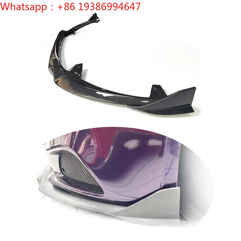 For Ferrari FF OMCAR STYLE Bodykit Original Weave Dry Carbon Fiber Front Bumper Lip Splitter 2011-2014 Polished Finish Easy