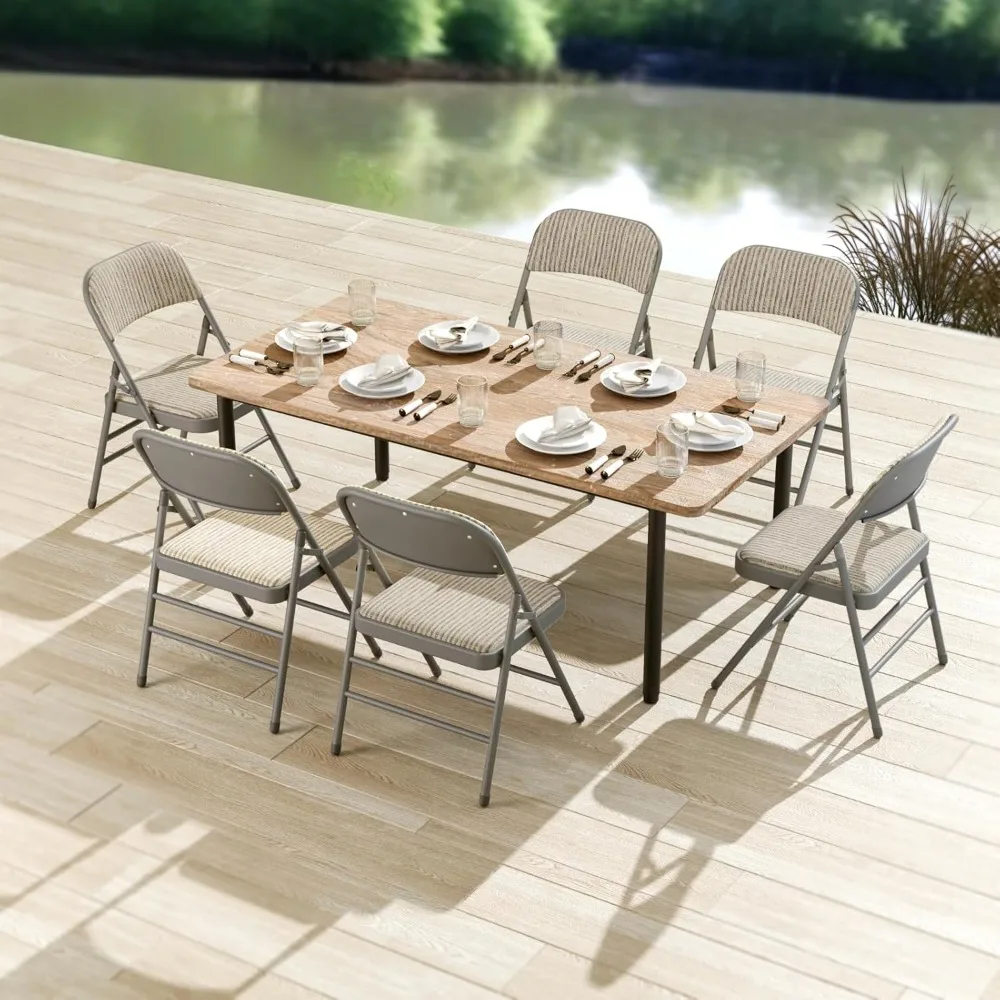 Met stof gevoerde kussen klapstoelen, 12-pack, draagbare stapelbare eetkamerstoelen voor gebruik binnen en buiten