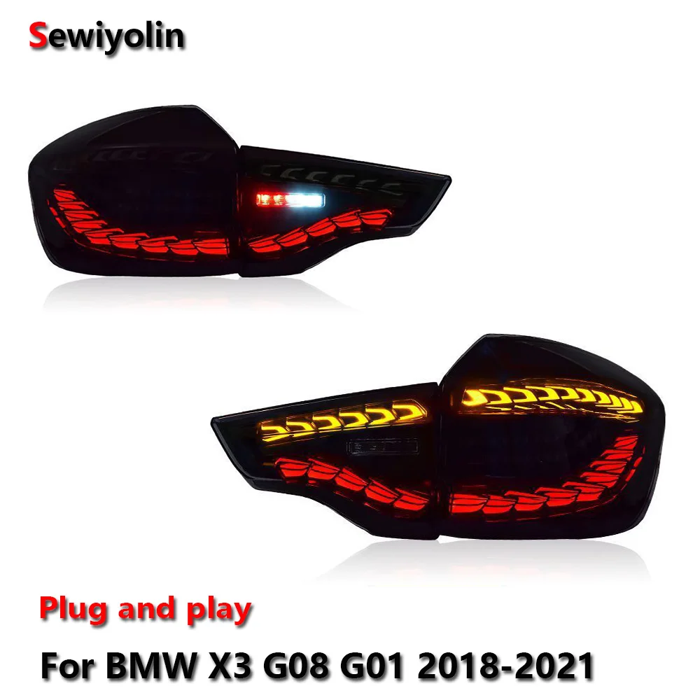 

Car LED Tail Light Assemblies For BMW X3 G08 G01 2018-2021 Auto Rear Fog DRL Brake Turn Signal Lamp Plug and Play