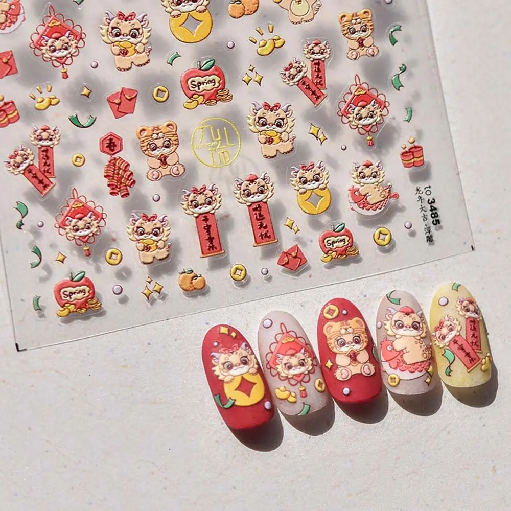 

Chinese New Year Chinese Dragon Nail Stickers Spring Festival Stickers Nail Accessories Mahjong Panda Nail Decals