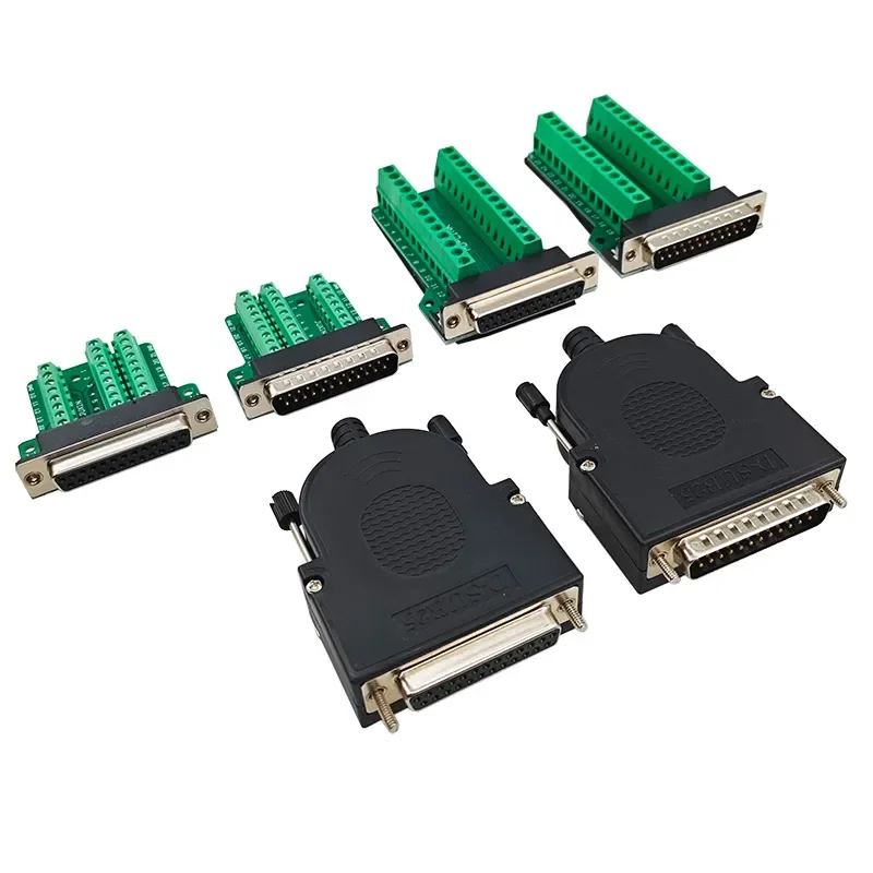 Thin DB25 Solder Free Male and Female 25PIN Solder Free Connector 25 Pin Adapter Board Terminal Serial Port Parallel Port Plug