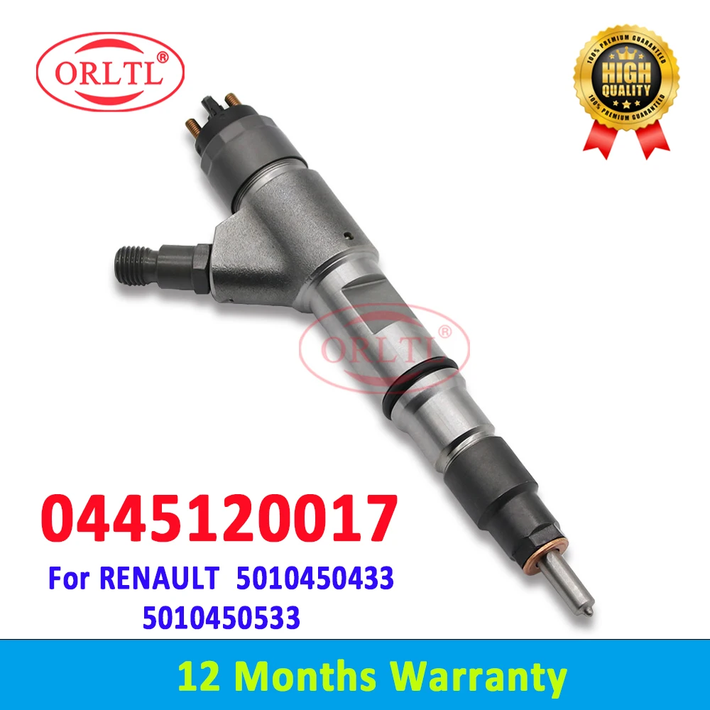 ORLTL 0445120017 New 0 445 120 017 Common Rail Diesel Fuel Injector 0 445 120 016 0986435531 For RENAULT 5010450433 5010450533