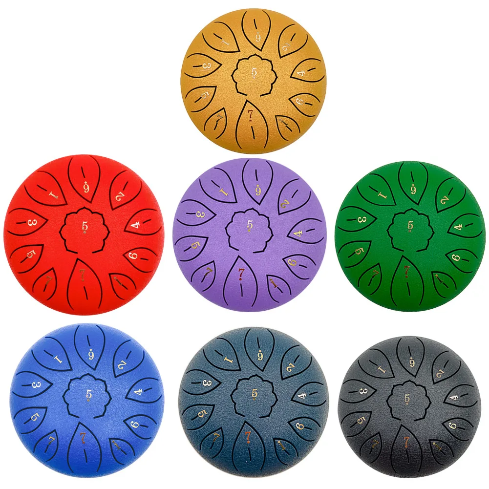 Miwayer Mini Steel Tongue Drum 6 Inch 11 Notes Hollow Drum Music Drum Ethereal Drum Yoga Meditation Drum Percussion Instruments