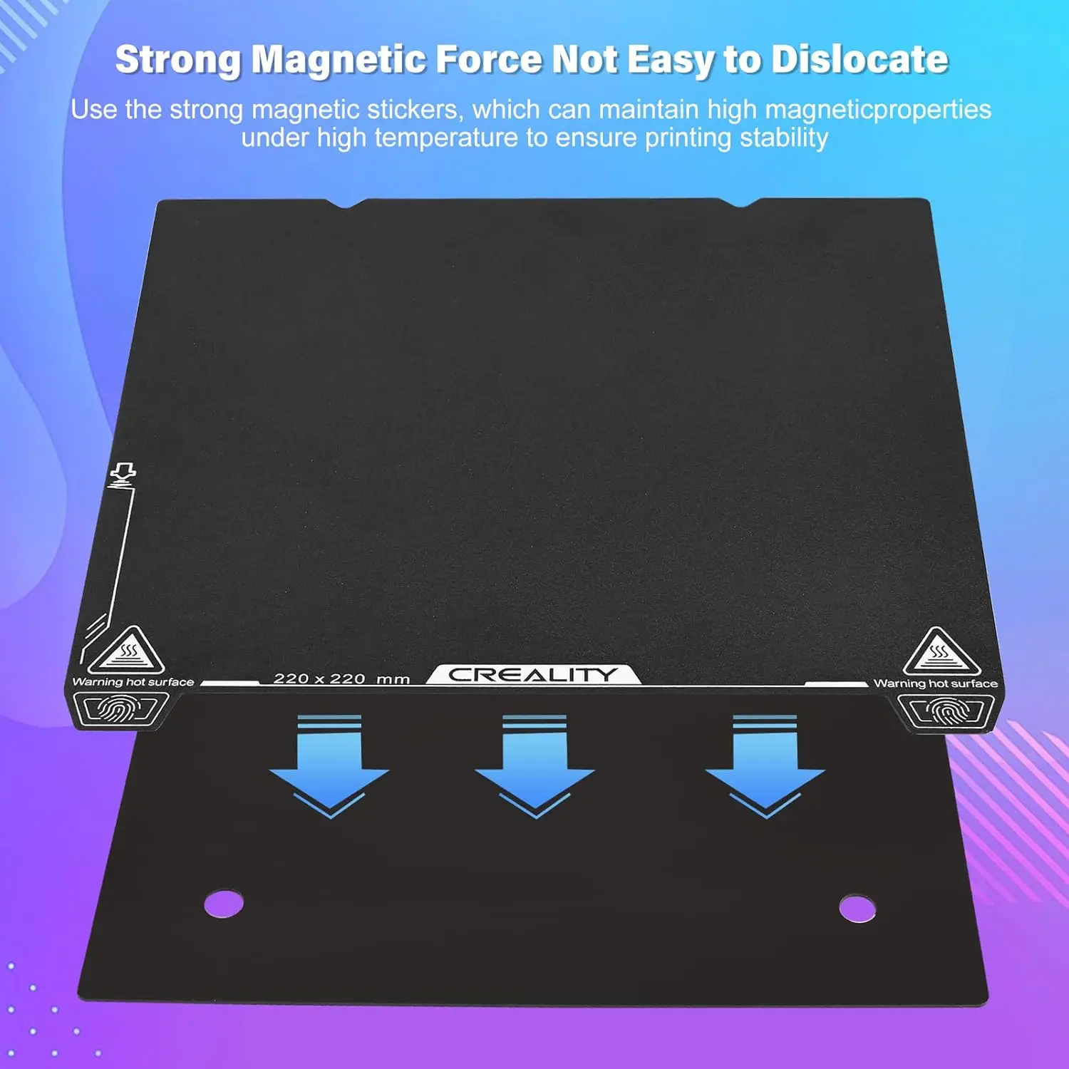 Creality Ender 3 V3 SE Federstahlblechplatte, magnetisch, flexibel, abnehmbar, Plattform-Set für Ender 3 V3 SE/3 V2/3 Pro, 220 x 220 mm – Detail 5