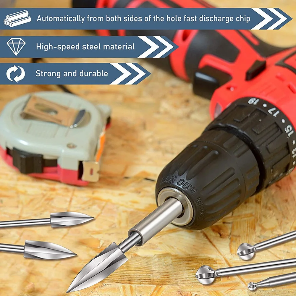 10 peças de escultura em madeira bits gravura broca acessórios haste nariz redondo enseada para escultura broca para ferramentas rotativas