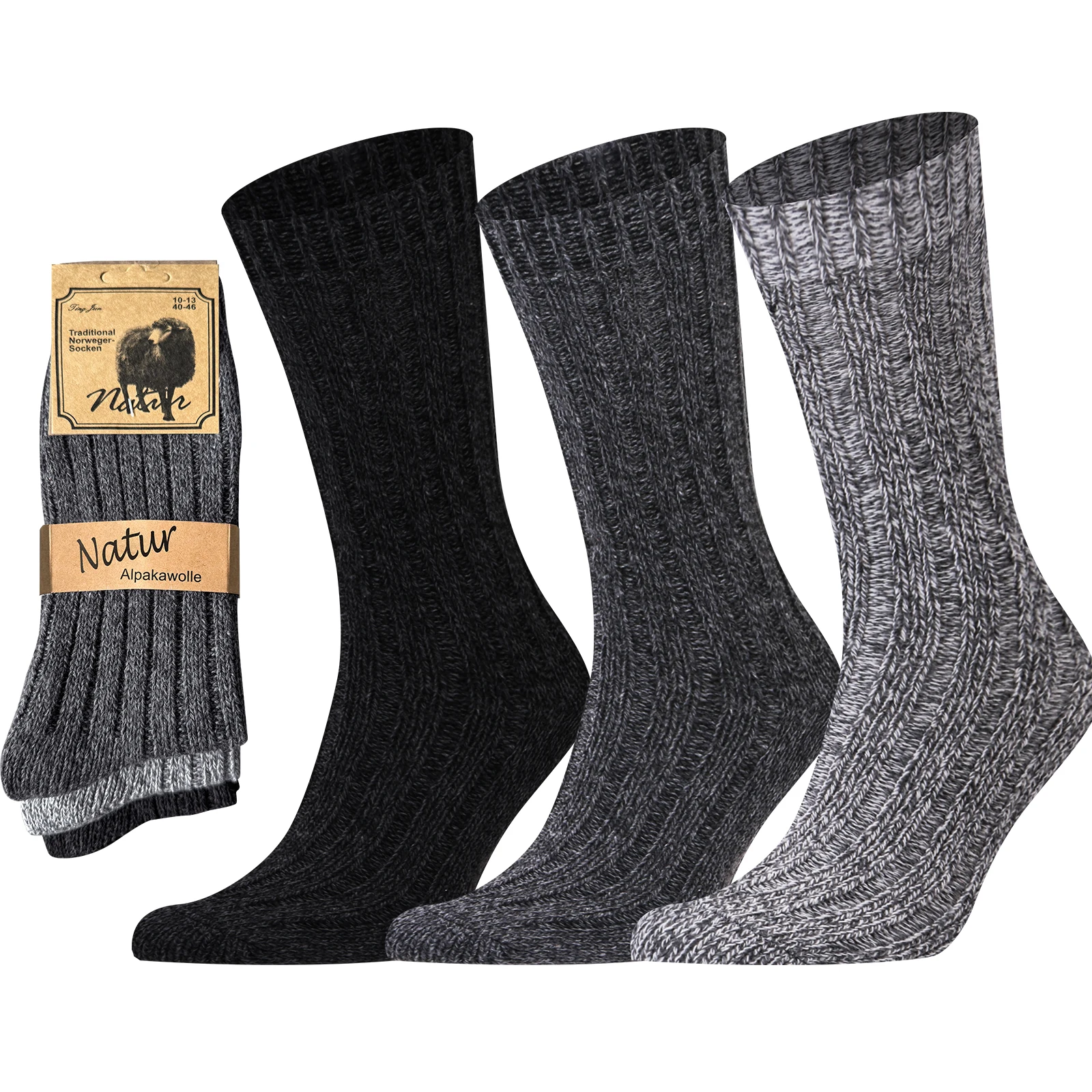 3 Pairs Men Socks Winter Thermal Warm Thick Knit Soft Classical Business Vintage Traditional Casual Crew Boot Socks Gifts