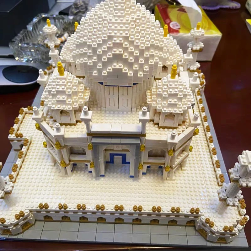 KNEW BUILT Indian Taj Mahal Model Toys Micro Mini Building Blocks for Adults Assemble Decoration City Famous Architecture Bricks